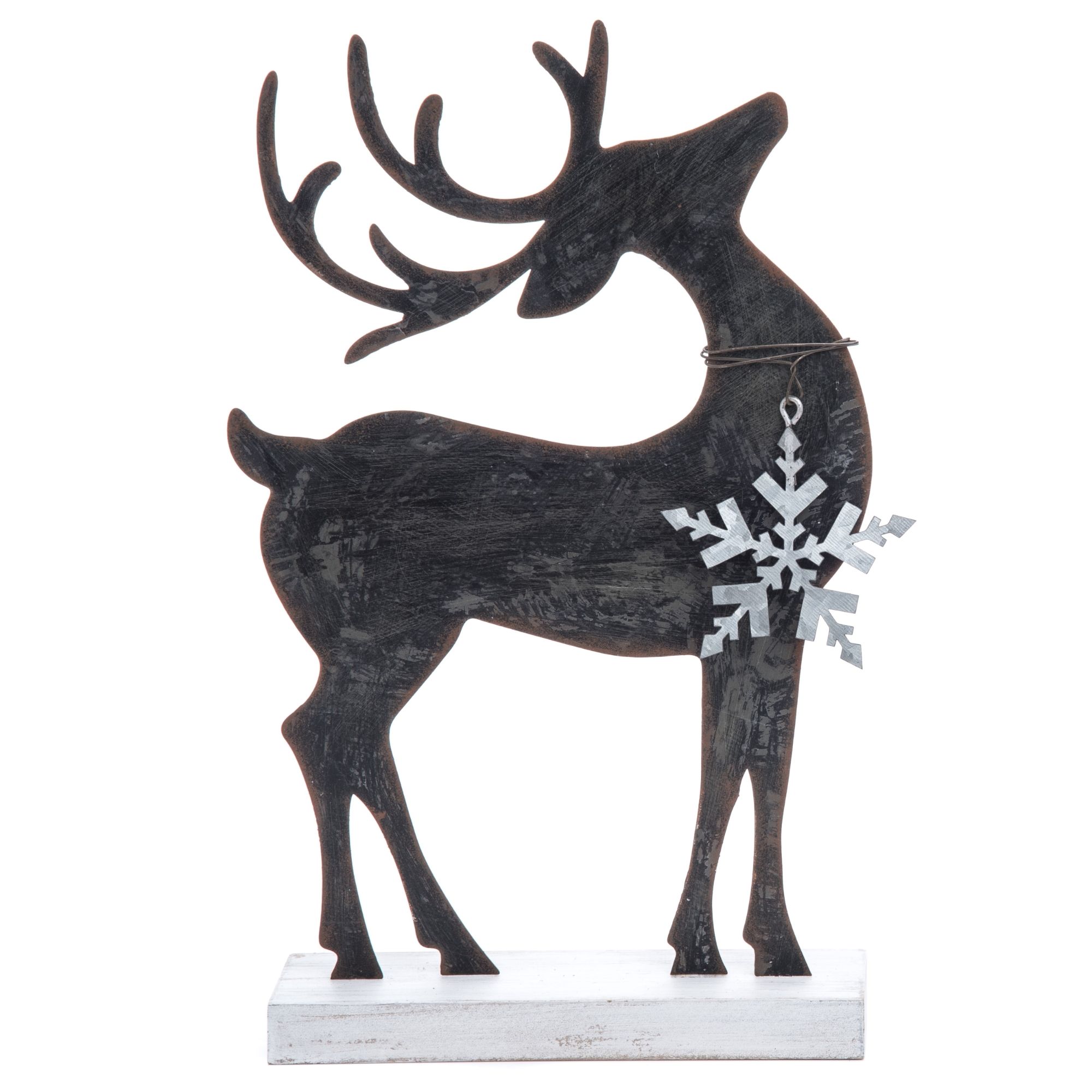 Contemporary Home Living 12" Black and Silver Standing Reindeer