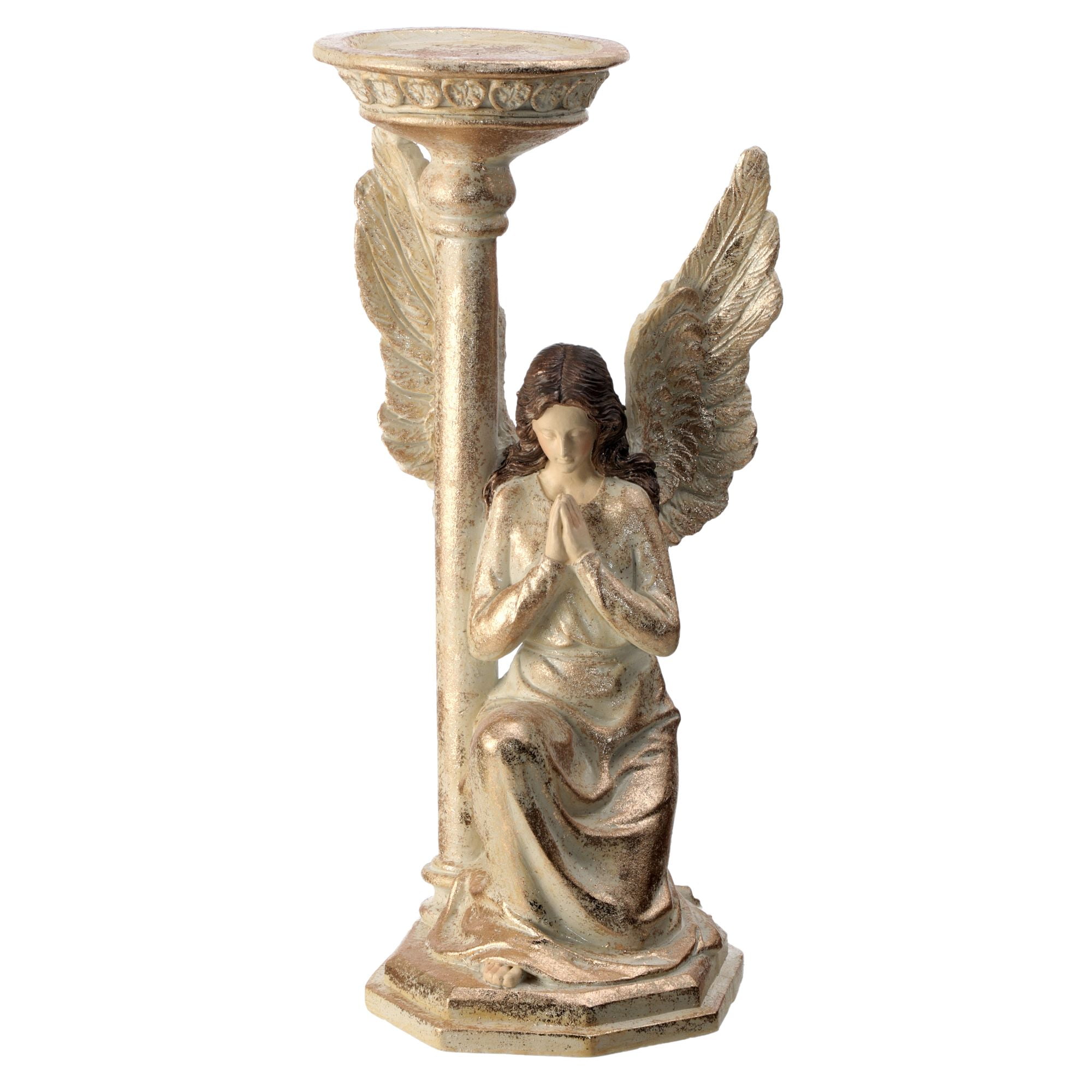 Contemporary Home Living 12" Champagne Gold Kneeling Angel Christmas