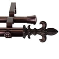 thumbnail image 1 of Contemporary Home Living 120"- 170" Bronze Adjustable Double Curtain Rod with Fleur De Lis Finials, 1 of 2