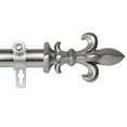 thumbnail image 1 of Contemporary Home Living 120"- 170" Satin Nickel Adjustable Window Curtain Rod with Fleur de Lis, 1 of 2