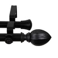 thumbnail image 1 of Contemporary Home Living 120"- 170" Solid Black Adjustable Round Baronet Double Curtain Rod, 1 of 2
