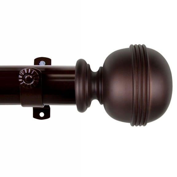 Contemporary Home Living 122.5" Cocoa Contemporary Round Curtain Rod with Mounting Brackets