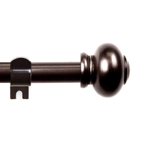 Contemporary Home Living 123.6" Cocoa Solid Curtain Rod with Mounting Bracket