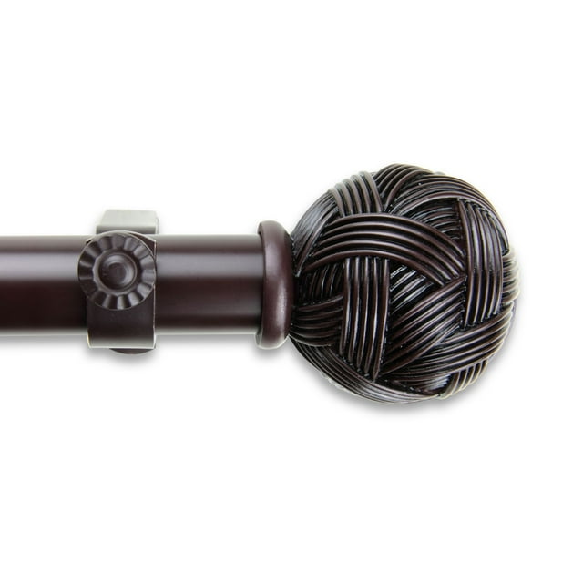 Contemporary Home Living 125" Brown Solid Contemporary Single Curtain Rod