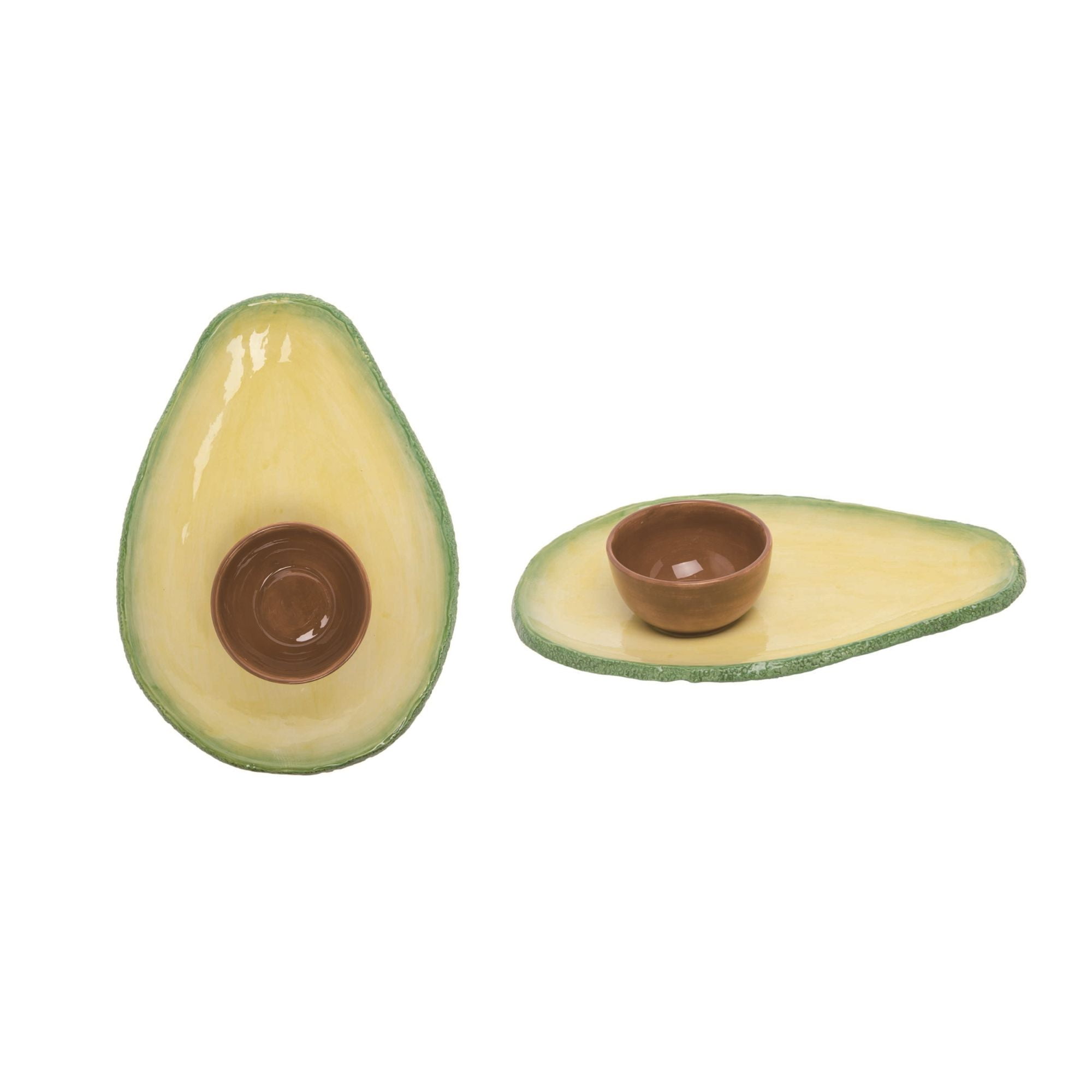 Contemporary Home Living 13.5" Green and Yellow Spring Avocado Chip and