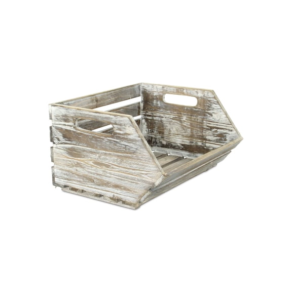 Contemporary Home Living 13" Brown Contemporary Stackable Storage with Side Handles