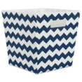 thumbnail image 1 of Contemporary Home Living 13" Nautical Blue Trapezoid Polyester Storage Bin with Chevron Design, 1 of 2