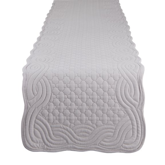 13" x 72" Solid Gray Rectangular Home Essentials Quilted Farmhouse Table Runner