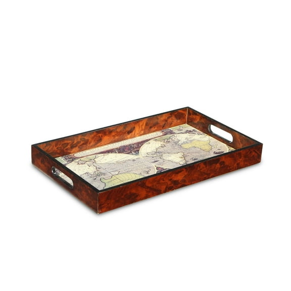 Contemporary Home Living 15.75" Brown and Beige Rectangular Handmade Contemporary Style Glass Top
