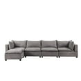 thumbnail image 1 of Contemporary Home Living 157" Madison Light Gray 5-Piece Modular Sectional Sofa Chaise, 1 of 6