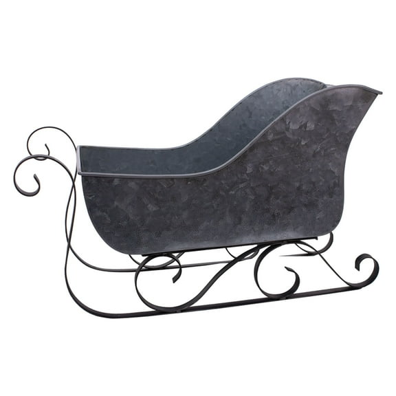 Contemporary Home Living 16.5" Anchor Gray Metal Sleigh Christmas Table Decoration
