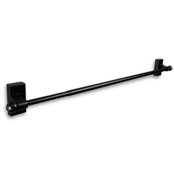 Contemporary Home Living 16" Black Contemporary Magnetic Single Curtain Rod