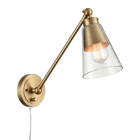 Contemporary Home Living 17.5" Brushed Gold High 1-Light Swingarm Wall Mounted Sconce