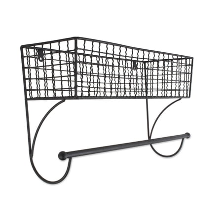 Contemporary Home Living 17" Black Multi-purpose Towel Rack