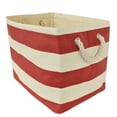 thumbnail image 1 of Contemporary Home Living 17" Red and White Striped Pattern Medium Rectangular Basket, 1 of 7