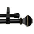 thumbnail image 1 of Contemporary Home Living 175" Jet Black Solid Contemporary Double Curtain Rod, 1 of 2
