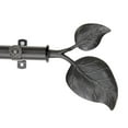 thumbnail image 1 of Contemporary Home Living 178" Black Eve Leaves Contemporary Single Window Curtain Rod, 1 of 2