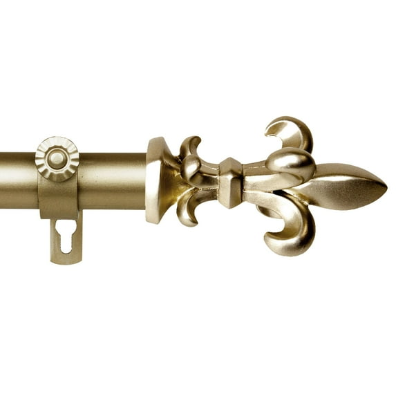 179" Gold Solid Contemporary Single Window Curtain Rod