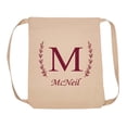 thumbnail image 1 of Contemporary Home Living 18" Beige Backpack With Adjustable Strap with Single Letter Family Name, 1 of 1