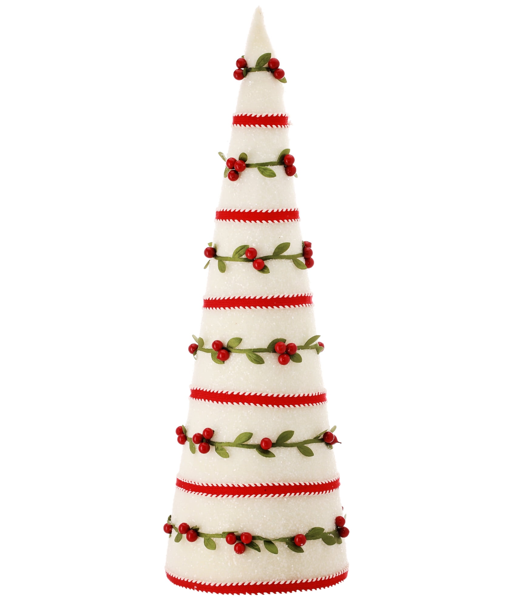 Contemporary Home Living 18" Berry Vine Frosted Christmas Cone Tree