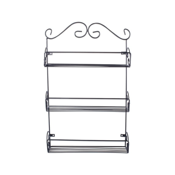 Contemporary Home Living 18" Black Multi-purpose 3 Tier Spice Rack