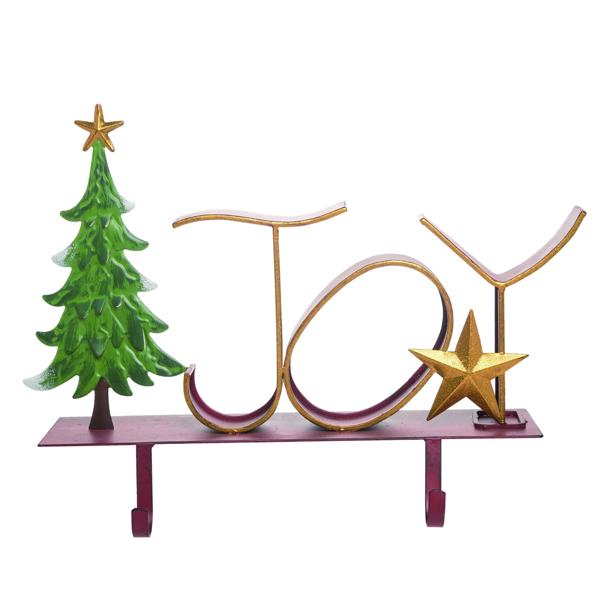 Contemporary Home Living 18" Green and Gold Glitter Joy Christmas