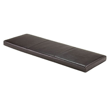Contemporary Home Living 2” Dark Brown Leather Bench Seat
