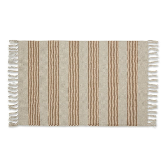 Stone Ticking Stripe Hand-Loomed Rug 2x3 Ft