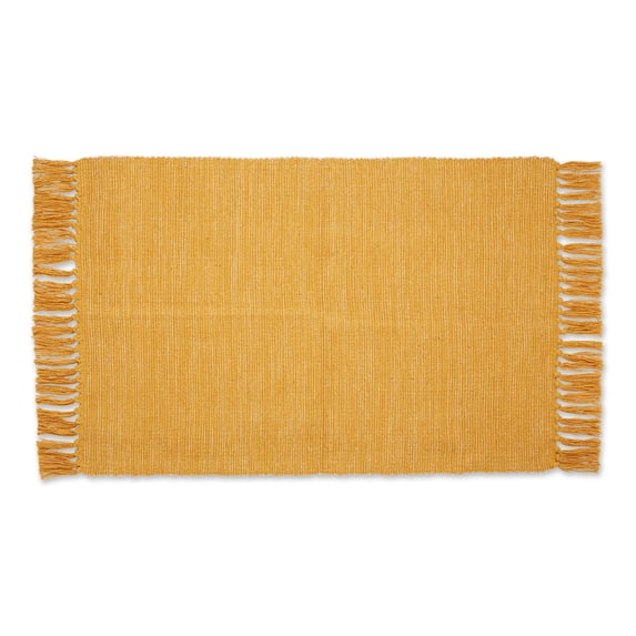 Contemporary Home Living 2' x 3' Ribbed 2-Tone Rectangular Area Throw Rug - Gold