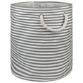thumbnail image 1 of Contemporary Home Living 20" Gray and White Pinstripe Round Large Bin, 1 of 1