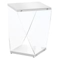 thumbnail image 1 of Contemporary Home Living 21.25" Clear and White Glossy Rectangular Accent Table, 1 of 4