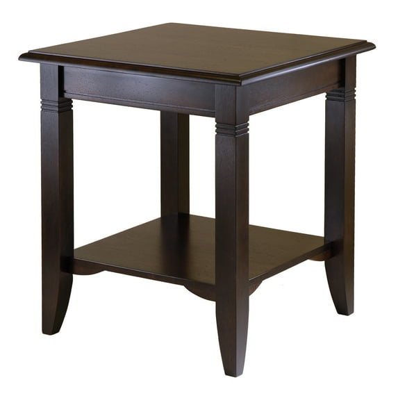 Contemporary Home Living 21.75" Cappuccino Elegant Nolan Square Shaped Top Wooden End Table