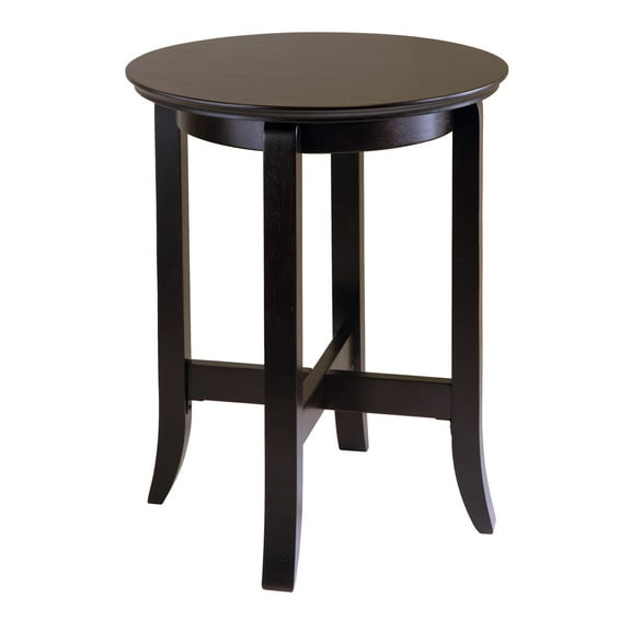 Contemporary Home Living 21.75 Dark Espresso Brown  Circular Toby End Table
