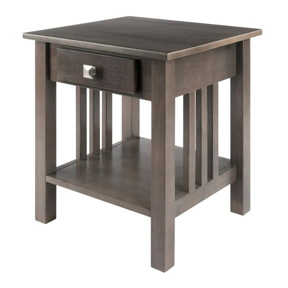 Contemporary Home Living 22" Oyster Gray and Silver Contemporary Solid End Table