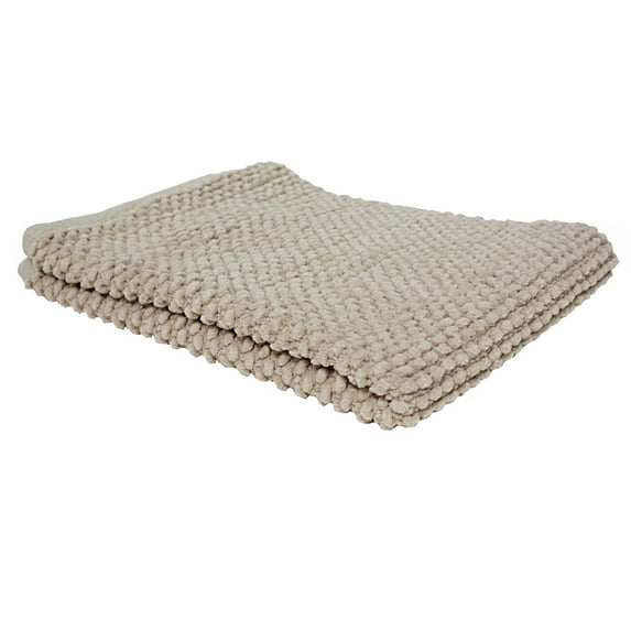 22" x 30" Linen Beige Rectangular Home Essentials Popcorn Bath Rug