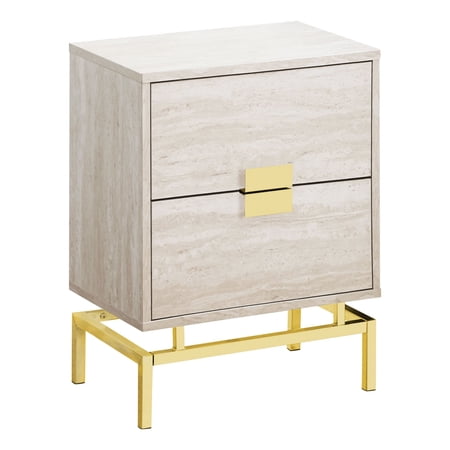 Contemporary Home Living 23.5" Gold and Beige Contemporary Rectangular Accent Table