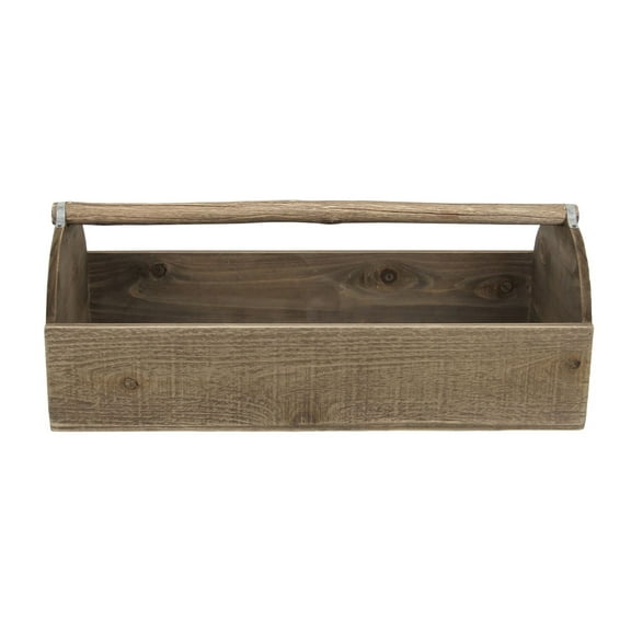 Contemporary Home Living 23.75" Brown Contemporary Style Handmade Storage Caddy