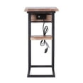 thumbnail image 1 of Contemporary Home Living 24.5" Natural Brown and Black C Shaped Rectangular Accent End Table with, 1 of 4