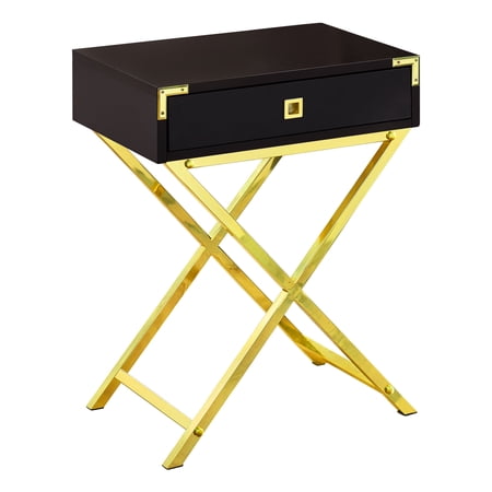 Contemporary Home Living 24" Brown and Gold Contemporary Rectangular Accent Table
