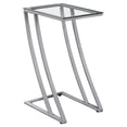 thumbnail image 1 of Contemporary Home Living 24" Silver and Clear Contemporary Rectangular Accent Table with Glass Top, 1 of 4