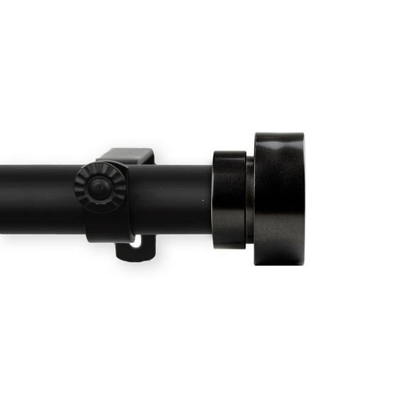 Contemporary Home Living 242.25" Black Solid Contemporary Single Window Curtain Rod