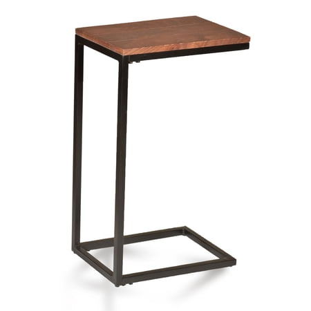 Contemporary Home Living 25.25" Chestnut Brown and Black Computer Tray Table with Rectangular Top