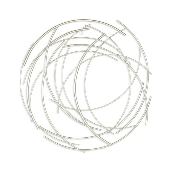 Contemporary Home Living 25.25" Silver Round Metallic Abstract Wall Art