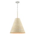 thumbnail image 1 of Contemporary Home Living 25" Textured White Abaca Rope Hanging Pendant Ceiling Light Fixture, 1 of 3