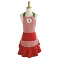 thumbnail image 1 of Contemporary Home Living 26" x 28.5" Red and Green Merry Christmas Ruffle Apron, 1 of 7