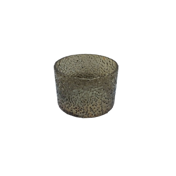 Contemporary Home Living Small Bubble Glass Hurricane Vase - 3.5" - Brown