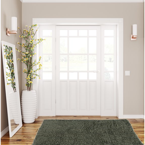 Contemporary Home Living 3.5' x 5.5' Hand-Woven Shag Wool Area Throw Rug - Olive Green