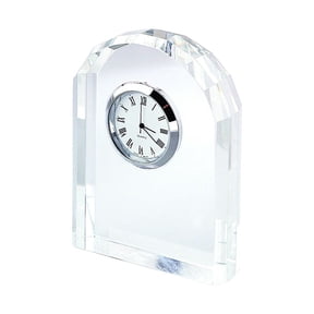 Contemporary Home Living 3.75" Optic Crystal Semi Circular Clock