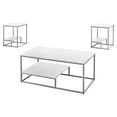 thumbnail image 1 of Contemporary Home Living 3-Piece White and Silver Metal Leg Contemporary Table Set 42.25", 1 of 4
