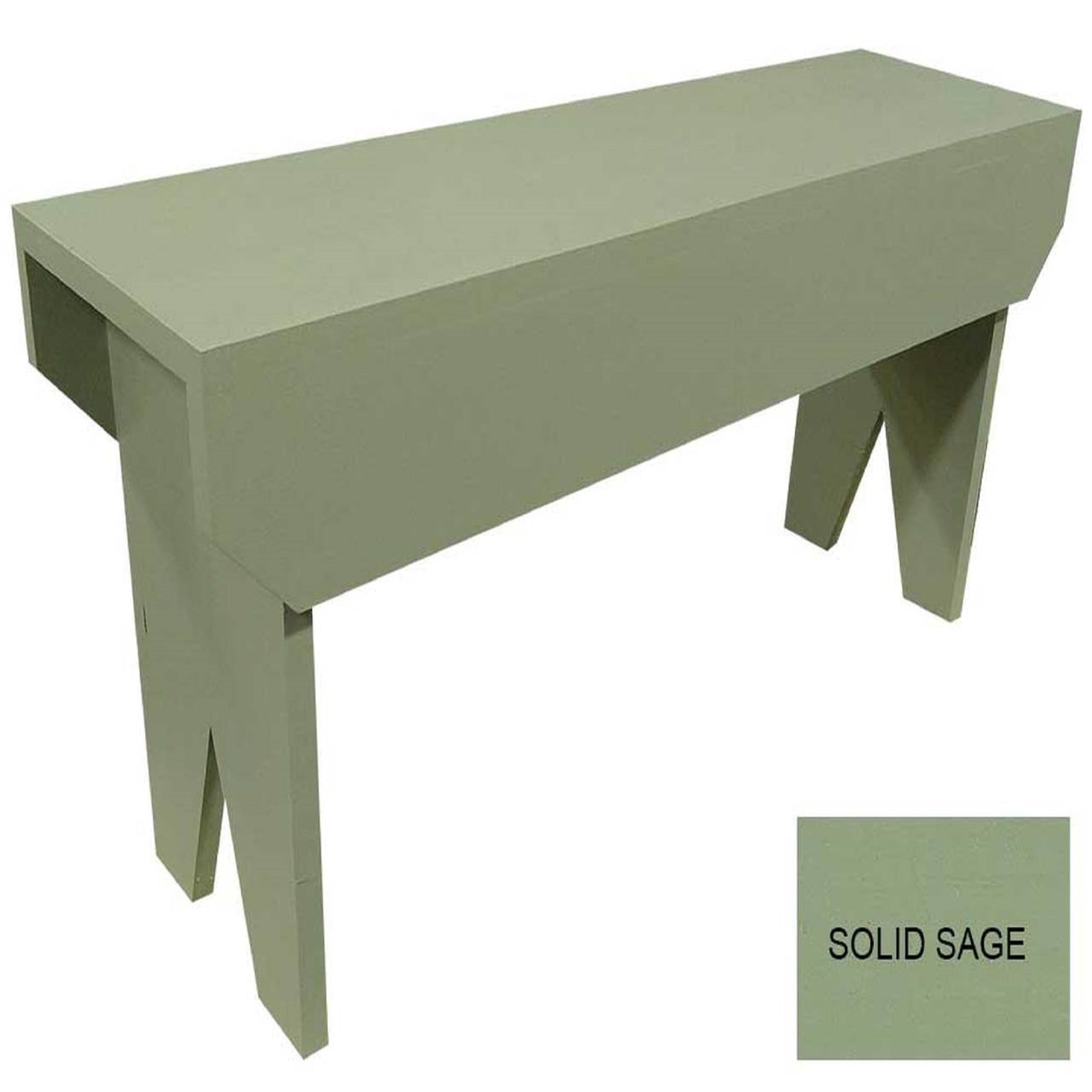 3' Sage Green Pine Indoor Bench with Modern Design